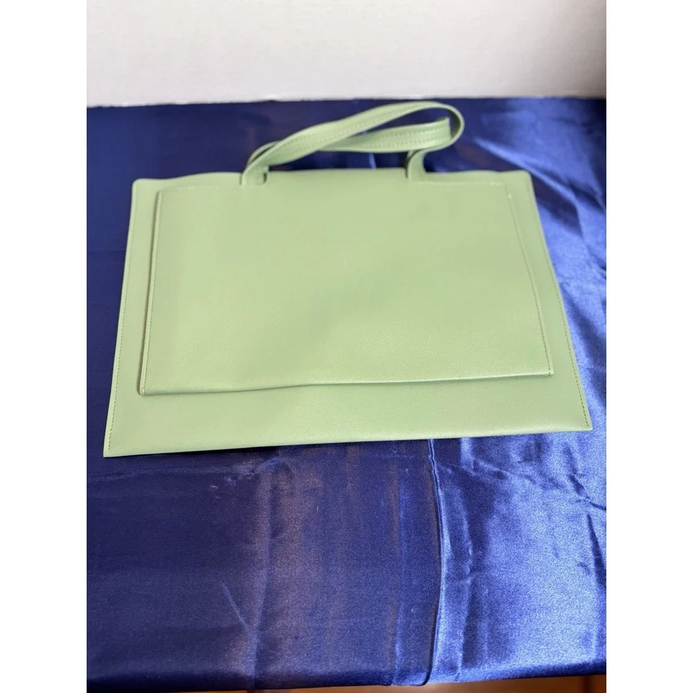 Mint Green 13–14 Inch Laptop Tote Bag Shoulder Carryall Flower Charm[J]